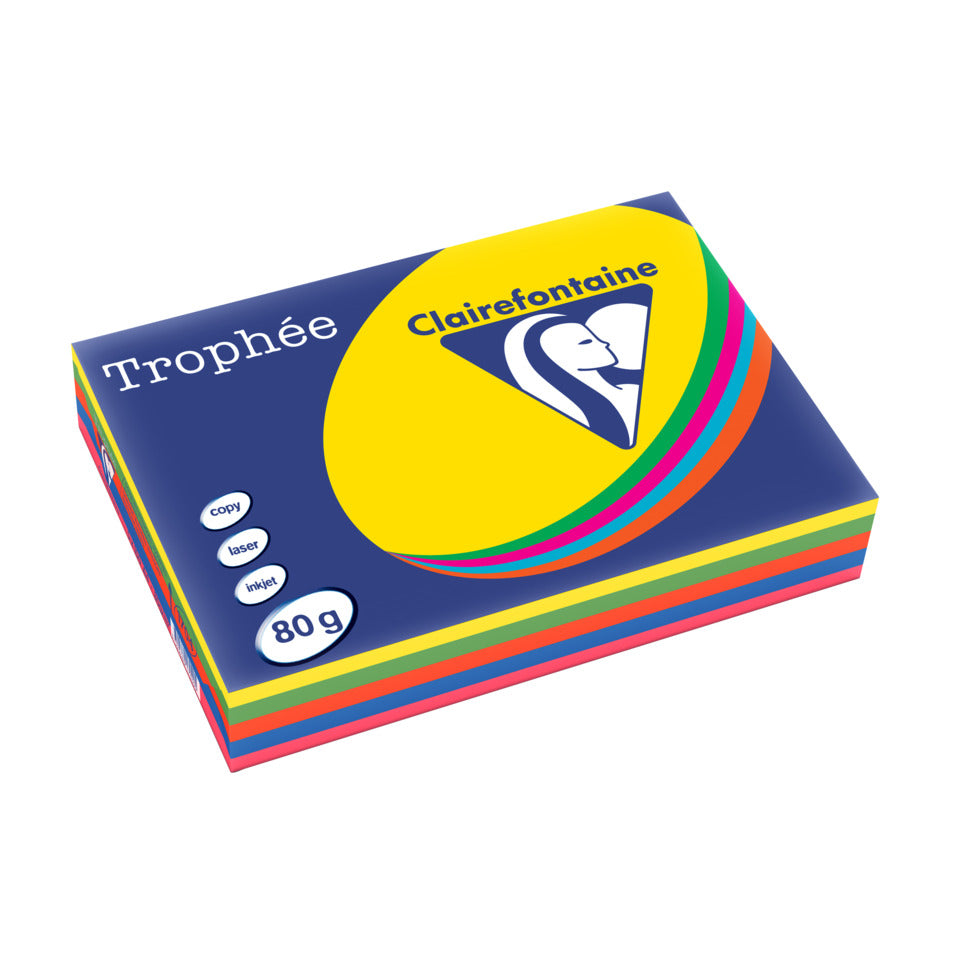 Kopierpapier Trophee, A4, 80g/m², 500 Blatt, intensiv sortiert CLAIREFONTAINE 1704SC CLAIREFONTAINE 1704SC COLOR