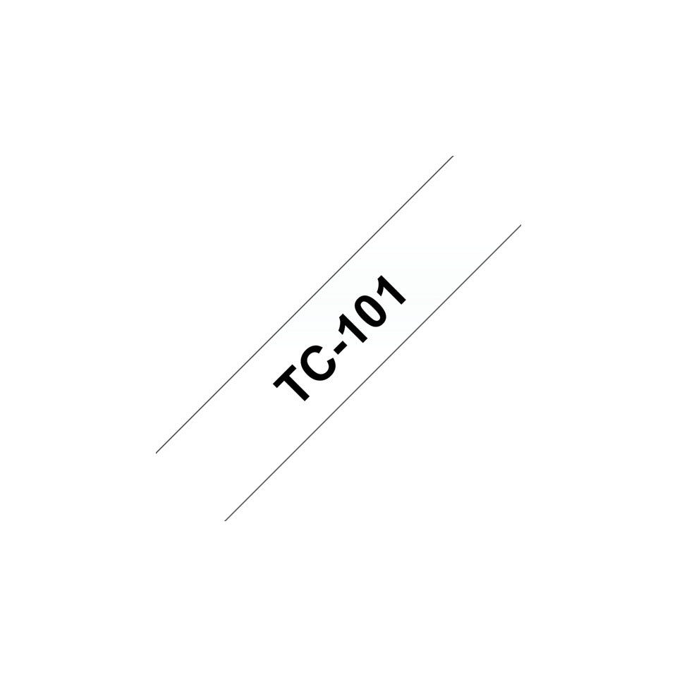 Schriftband laminiert, 12mmx7,7m, schwarz/transparent BROTHER TC101 BROTHER TC101 laminiert