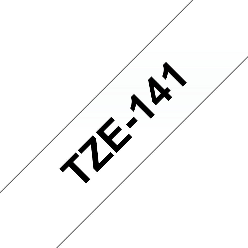 Schriftband laminiert, 18mmx8m, schwarz/transparent BROTHER TZE141 BROTHER TZE141 laminiert