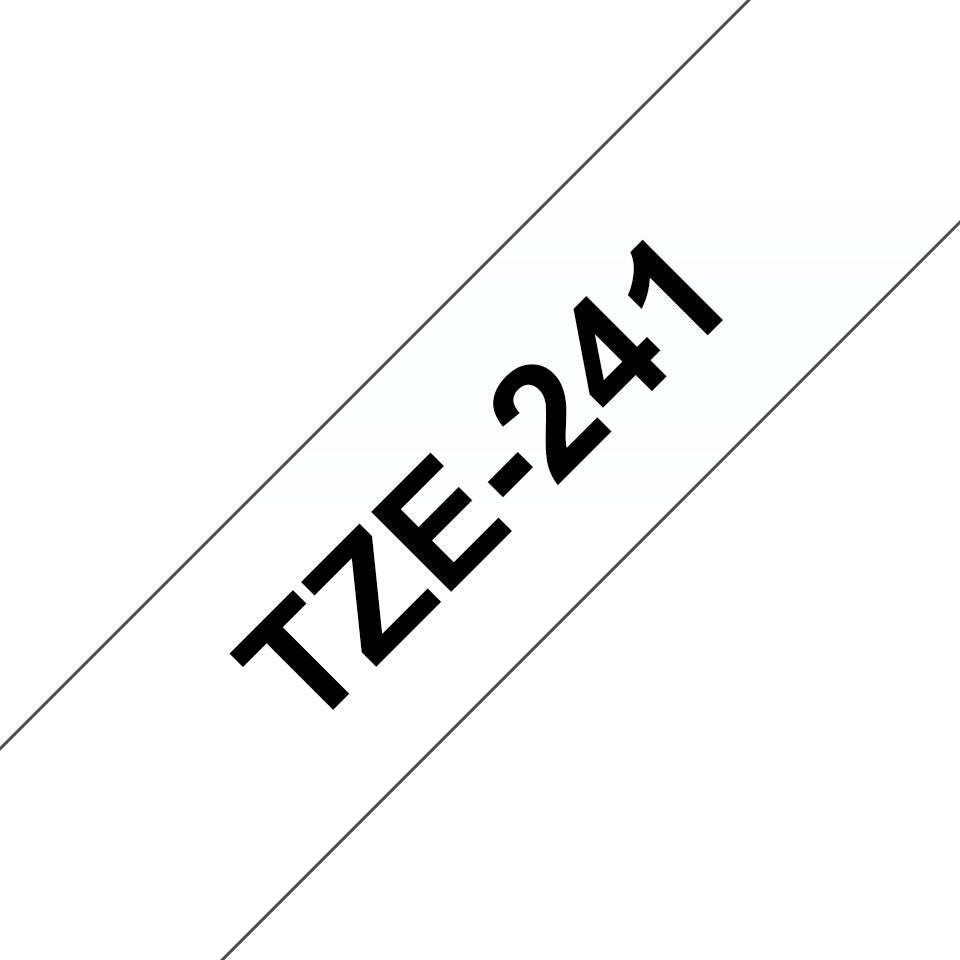 Schriftband laminiert, 18mmx8m, schwarz/weiß BROTHER TZE241 BROTHER TZE241 laminiert
