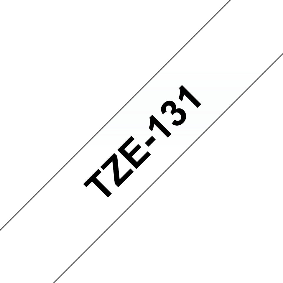 Schriftband laminiert, 12mmx8m, schwarz/transparent BROTHER TZE131 BROTHER TZE131 laminiert