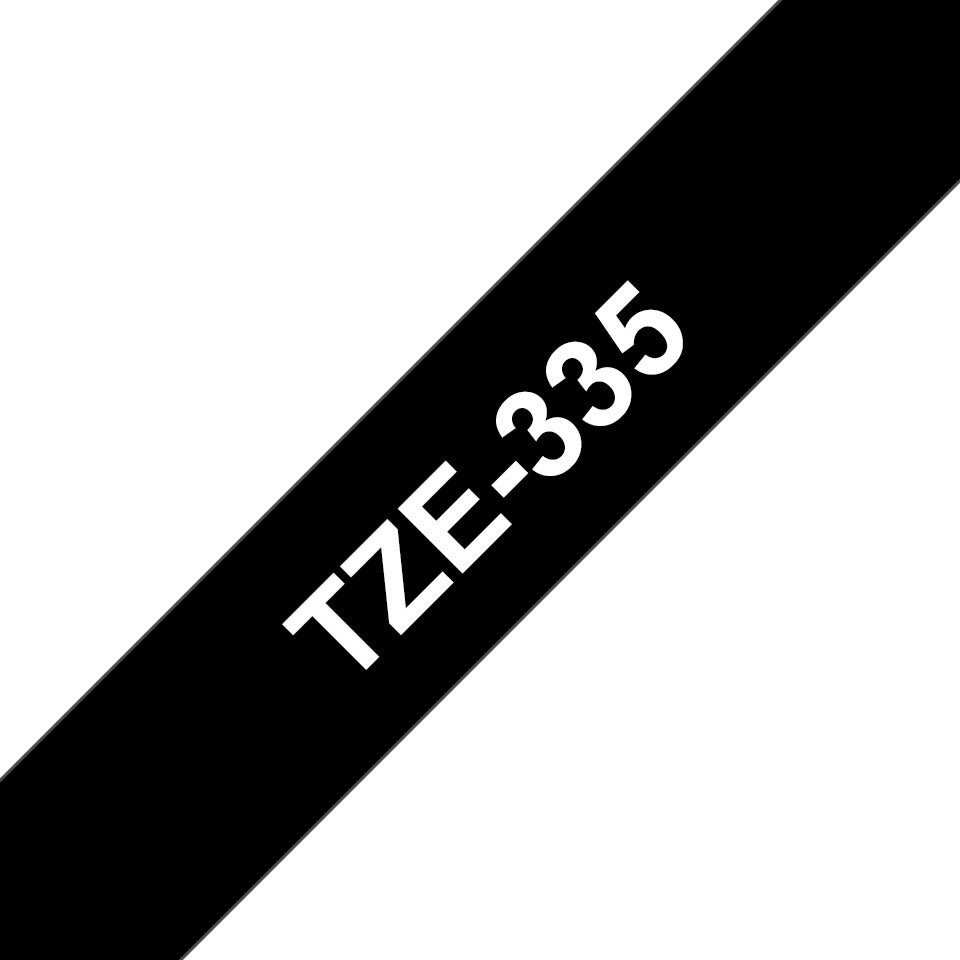 Schriftband laminiert, 12mmx8m, weiß/schwarz BROTHER TZE335 BROTHER TZE335 laminiert