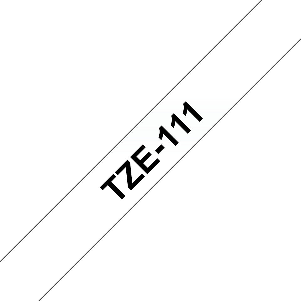 Schriftband, 6mmx8m, schwarz/transparent BROTHER TZE111 BROTHER TZE111 laminiert