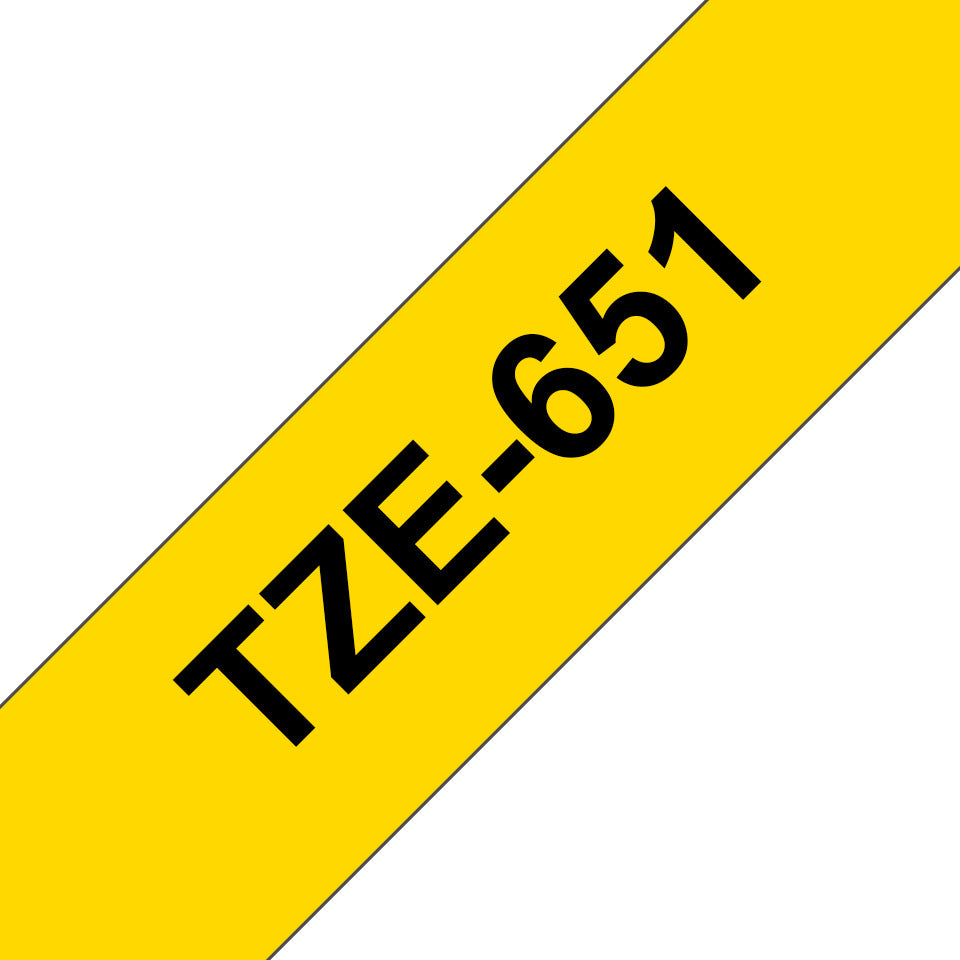 Schriftband, 24mmx8m, schwarz/gelb BROTHER TZE651 BROTHER TZE651 laminiert