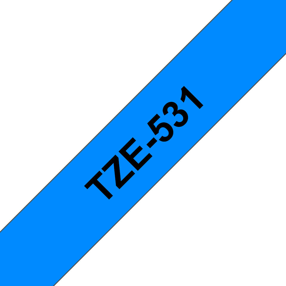 Schriftband laminiert, 12mmx8m, schwarz/blau BROTHER TZE531 BROTHER TZE531 laminiert