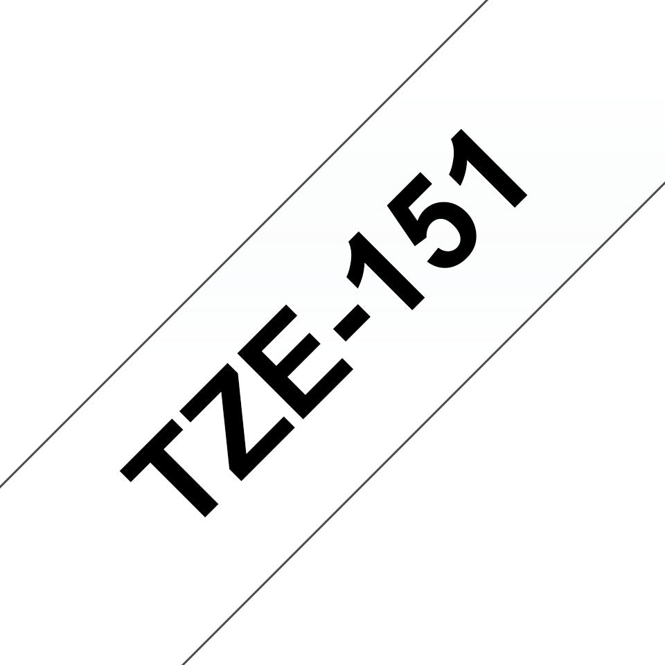 Schriftband, 24mmx8m, schwarz/transparent BROTHER TZE151 BROTHER TZE151 farblos/schwarz
