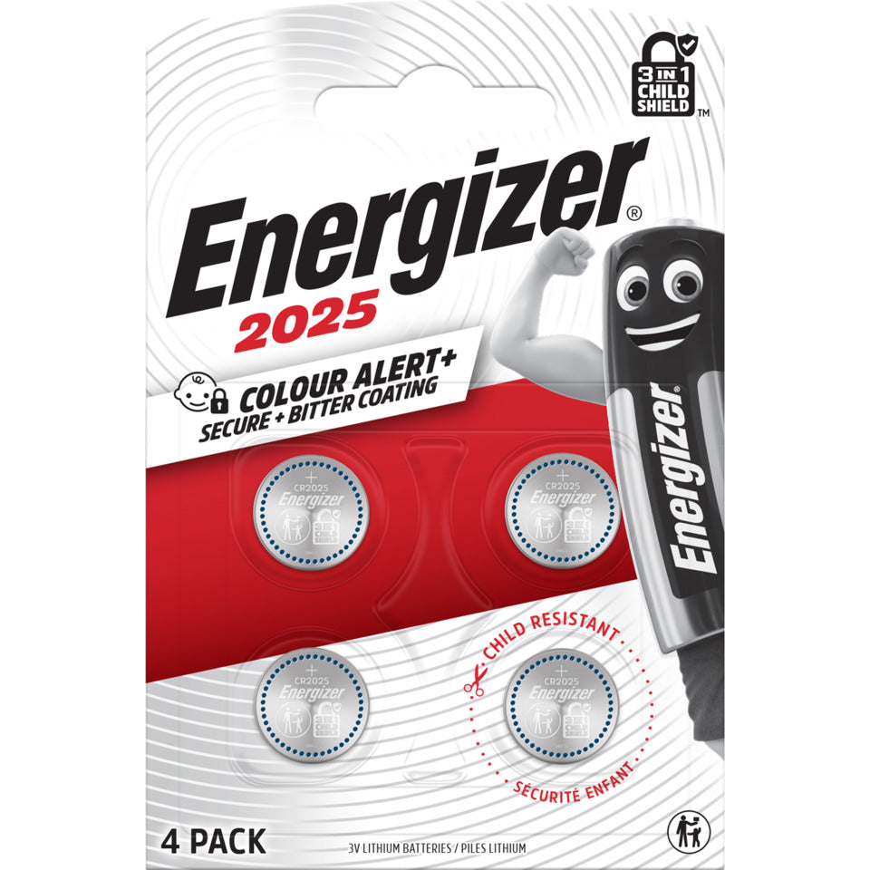 Knopfzellen-Batterie Lithium CR2025, 4 Stück ENERGIZER E300849104 ENERGIZER E300849104 Lithium