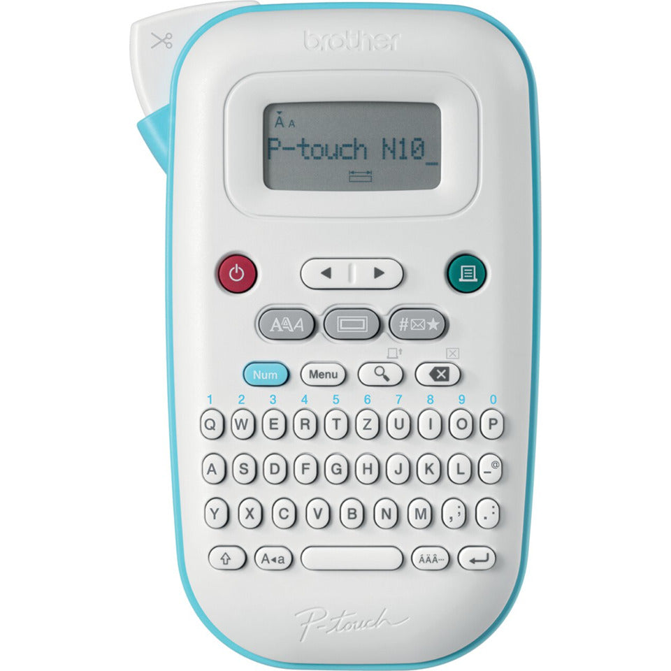 Beschriftungsgerät Aura PT-N10, QWERTZ-Tastatur, 200 Symbole, weiß/blau BROTHER PTN10RG1