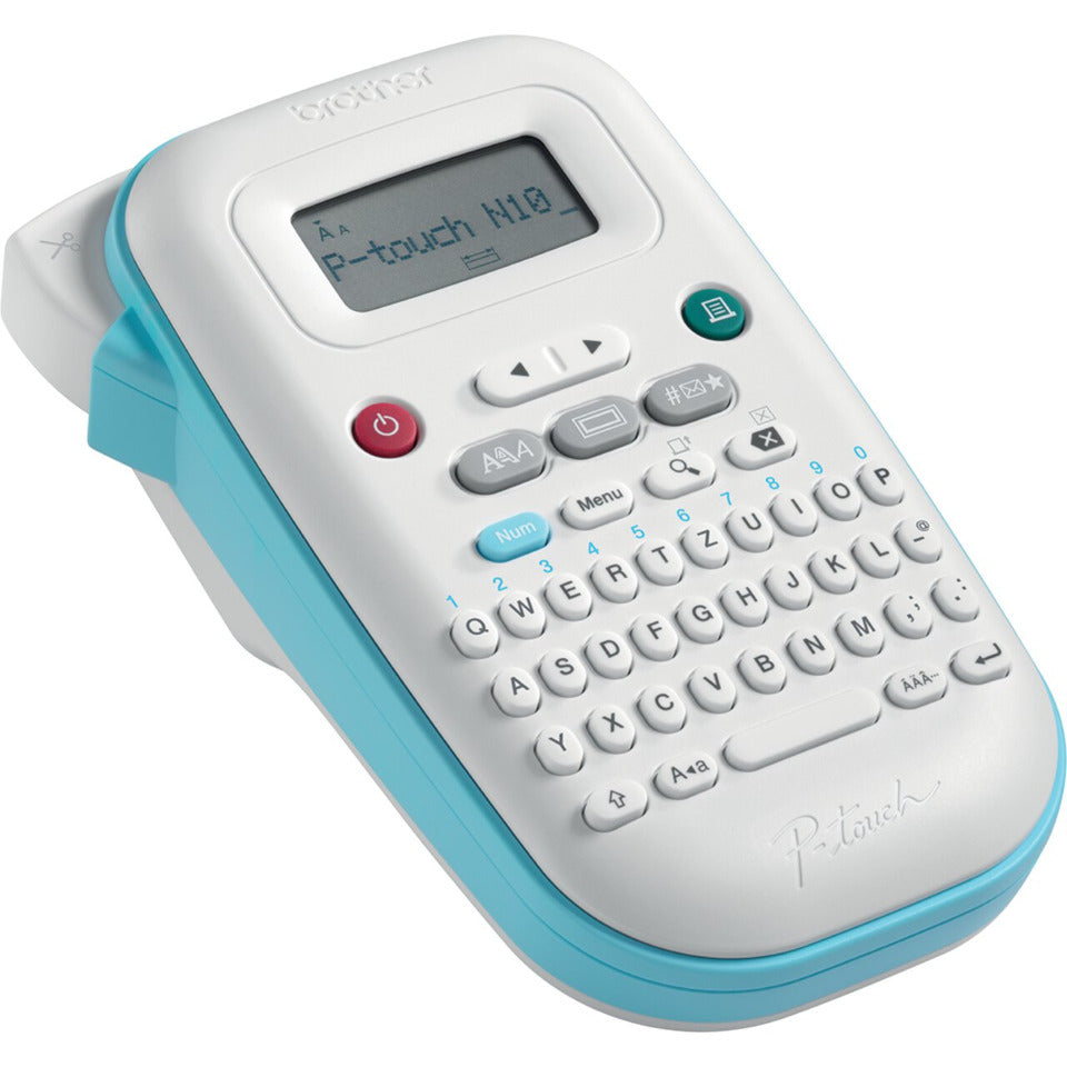 Beschriftungsgerät Aura PT-N10, QWERTZ-Tastatur, 200 Symbole, weiß/blau BROTHER PTN10RG1