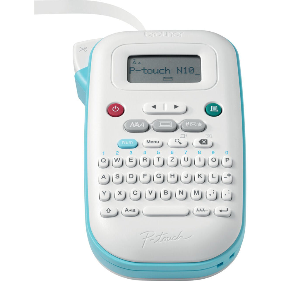 Beschriftungsgerät Aura PT-N10, QWERTZ-Tastatur, 200 Symbole, weiß/blau BROTHER PTN10RG1