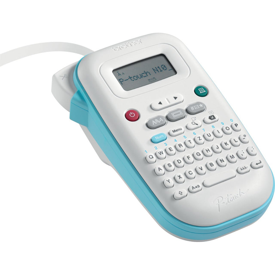 Beschriftungsgerät Aura PT-N10, QWERTZ-Tastatur, 200 Symbole, weiß/blau BROTHER PTN10RG1