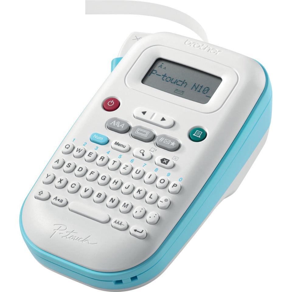 Beschriftungsgerät Aura PT-N10, QWERTZ-Tastatur, 200 Symbole, weiß/blau BROTHER PTN10RG1