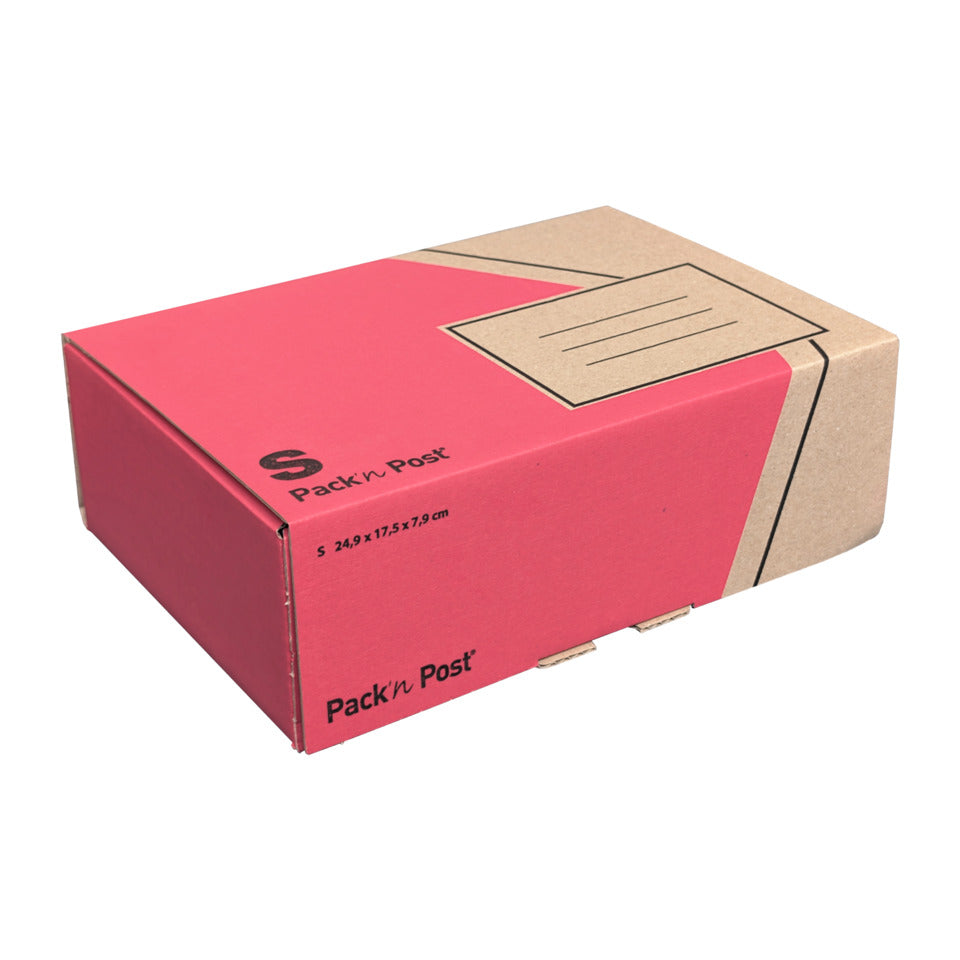 Versandkarton S, 256 x 187 x 88 mm, rot/schwarz-braun COLOMPAC 30134322 PACK-N-POST 30134322