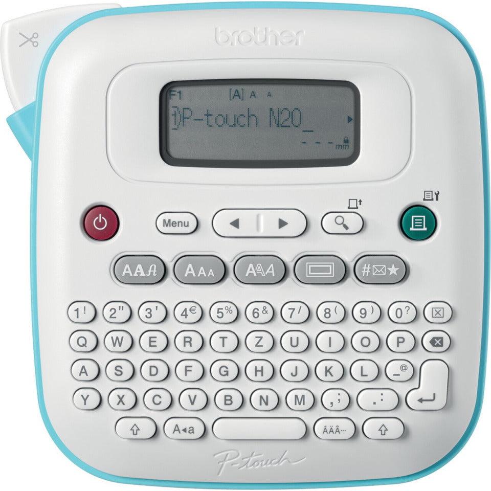 Beschriftungsgerät Aura PT-N20, QWERTZ-Tastatur, 250 Symbole, weiß/blau BROTHER PTN20RG1