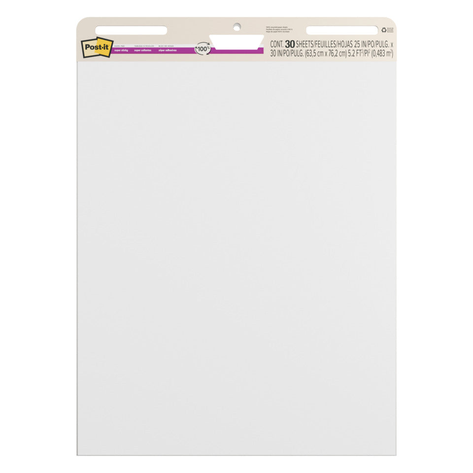 Flipchartblock Super Sticky Meeting Chart, weiß, 30% Recycling Papier, blanko, 30 Blatt POST-IT 559RP POST-IT 559RP 30Blatt