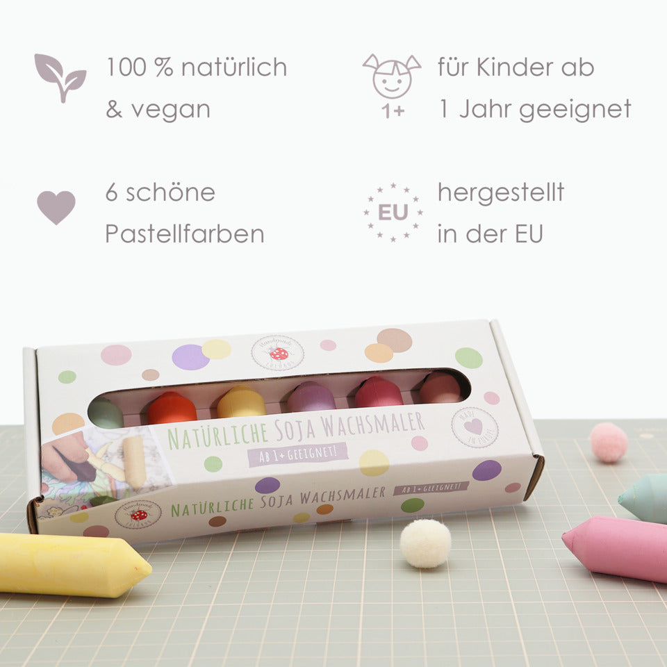 Soja-Wachsmaler Pastell, 6 Stück LULUBUG 28201