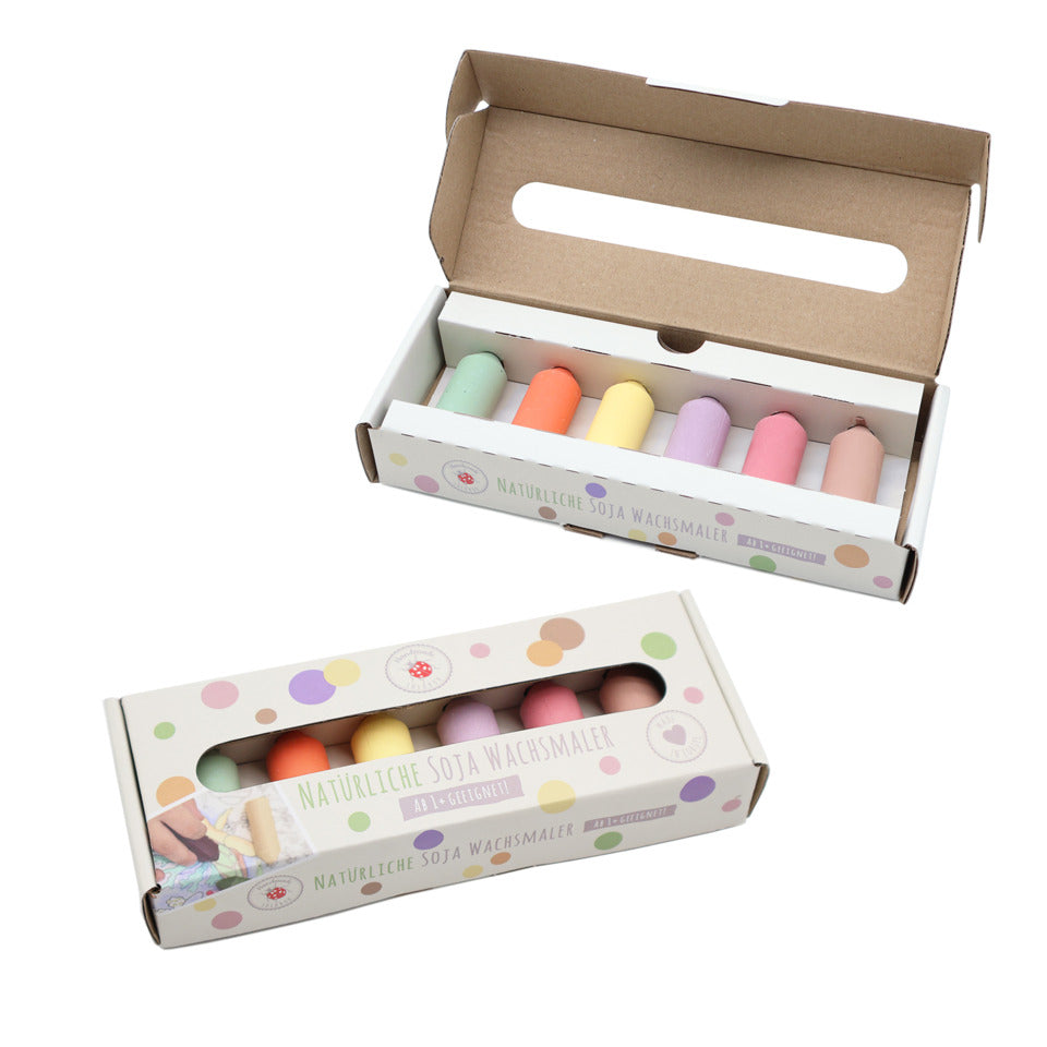Soja-Wachsmaler Pastell, 6 Stück LULUBUG 28201