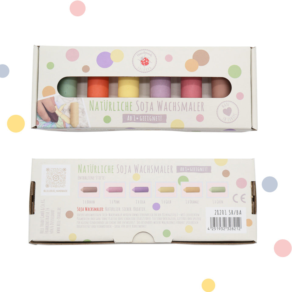 Soja-Wachsmaler Pastell, 6 Stück LULUBUG 28201