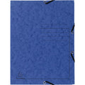 Sammelmappe mit Gummizug und 3 Klappen, Colorspan-Karton 355g/m2, A4, blau EXACOMPTA 55402E