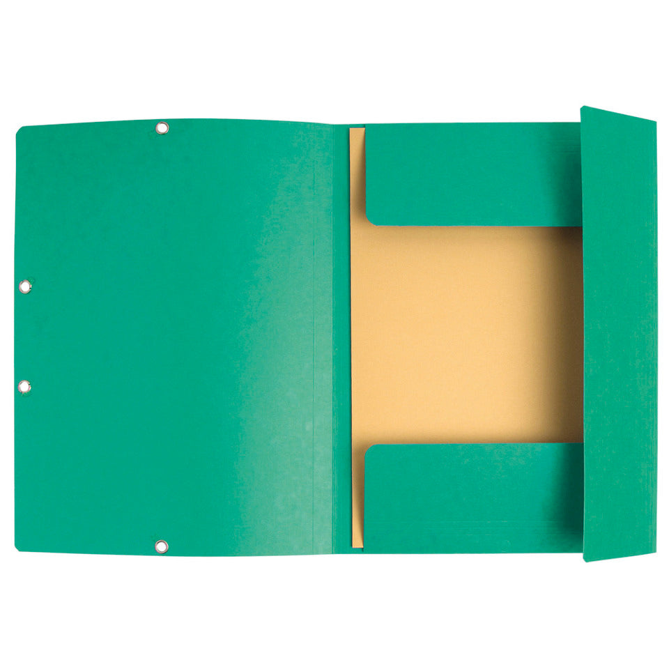 Sammelmappe mit Gummizug und 3 Klappen, Colorspan-Karton 355g/m2, A4, grün EXACOMPTA 55403E