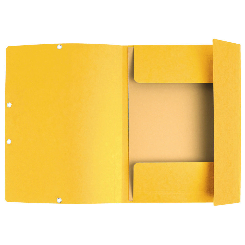 Sammelmappe mit Gummizug und 3 Klappen, Colorspan-Karton 355g/m2,A4, gelb EXACOMPTA 55409E