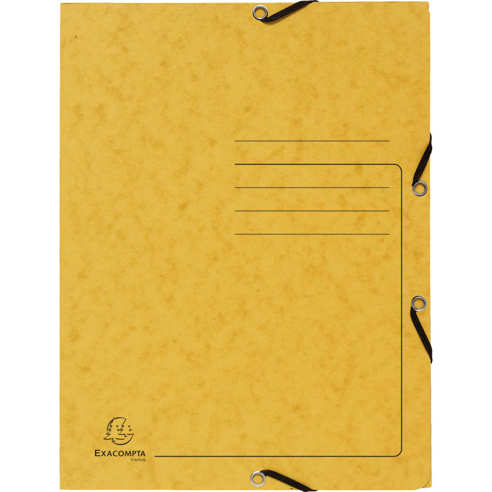 Sammelmappe mit Gummizug und 3 Klappen, Colorspan-Karton 355g/m2,A4, gelb EXACOMPTA 55409E