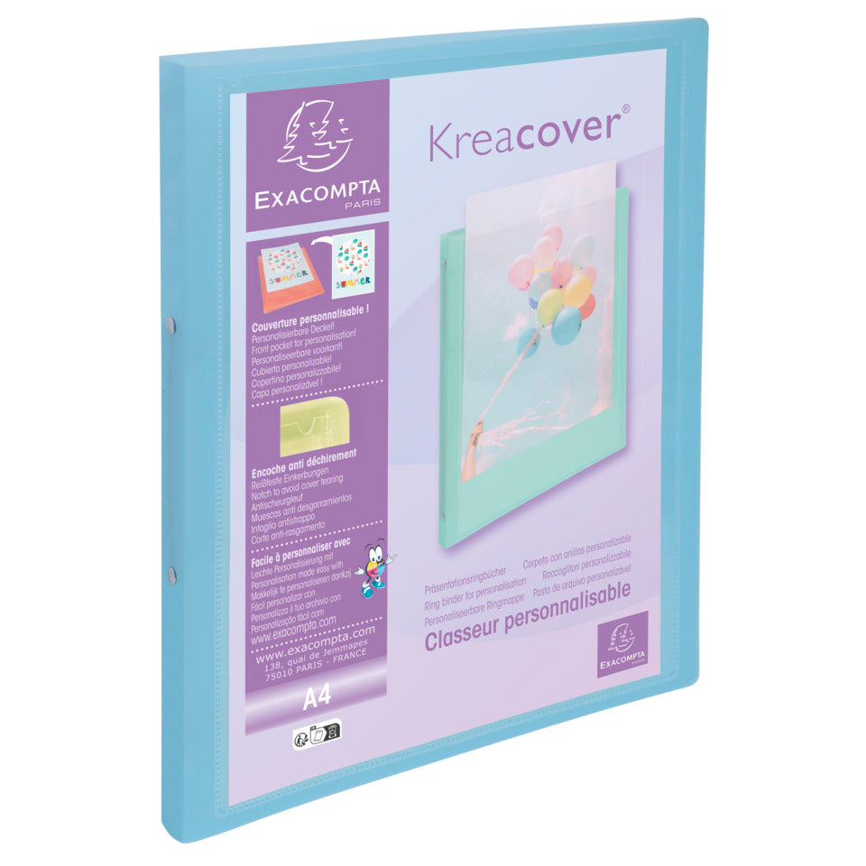 Ringbuch A4 PP, 2 Ringe 15mm, Kreacover Pastell, sortiert EXACOMPTA 54279E