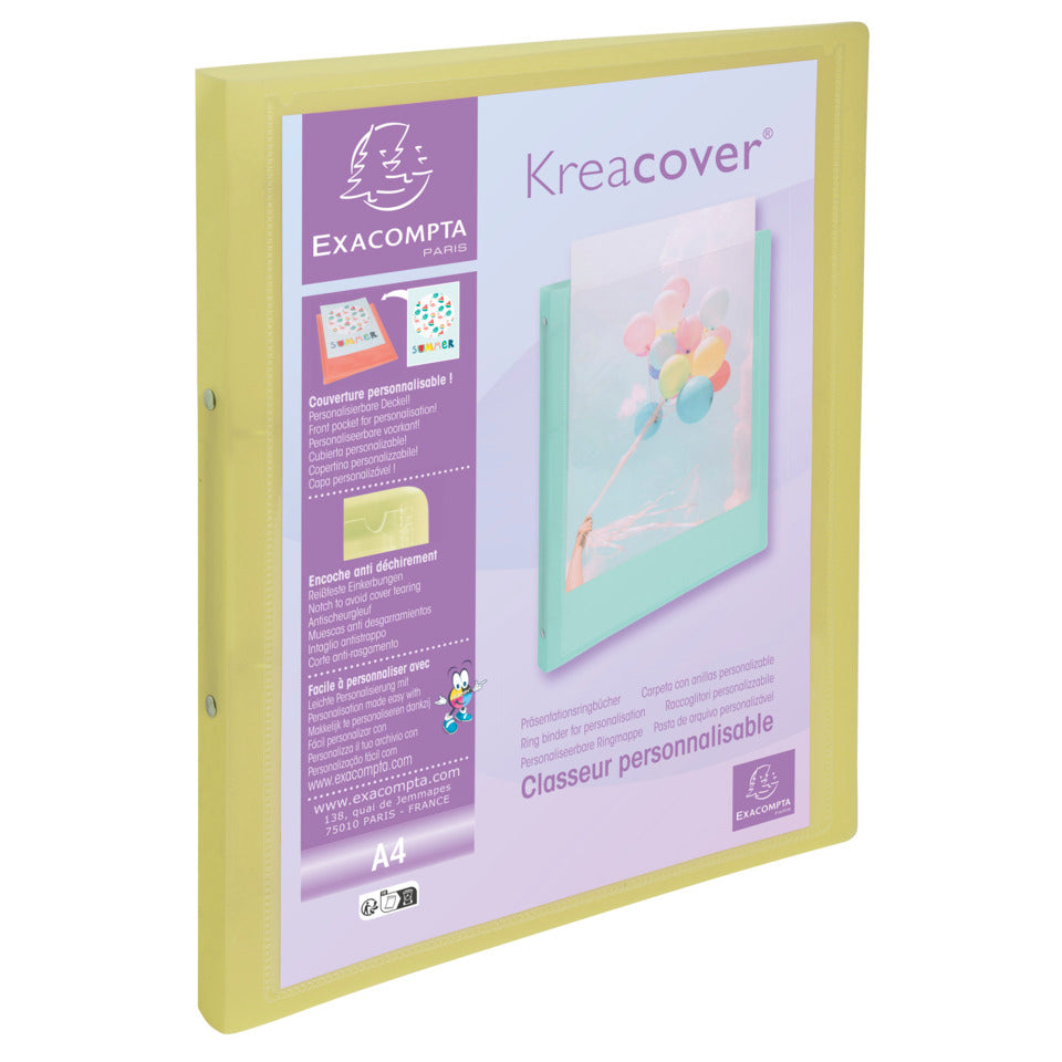 Ringbuch A4 PP, 2 Ringe 15mm, Kreacover Pastell, sortiert EXACOMPTA 54279E