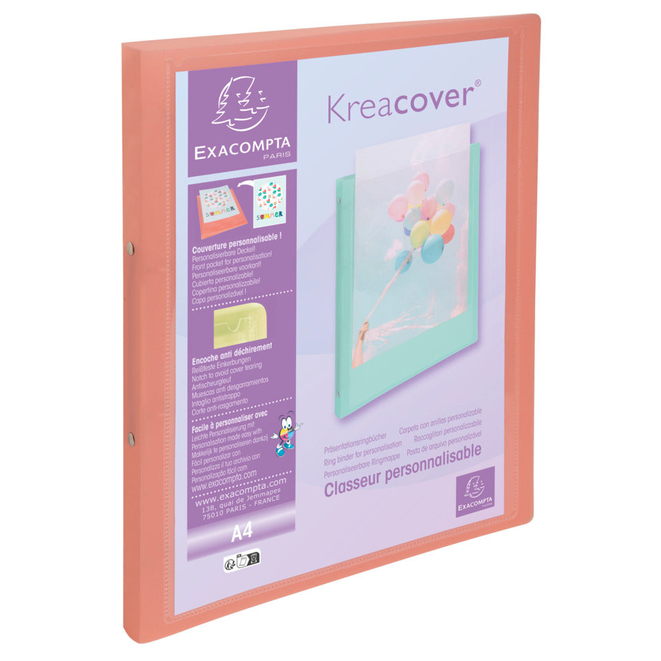 Ringbuch A4 PP, 2 Ringe 15mm, Kreacover Pastell, sortiert EXACOMPTA 54279E