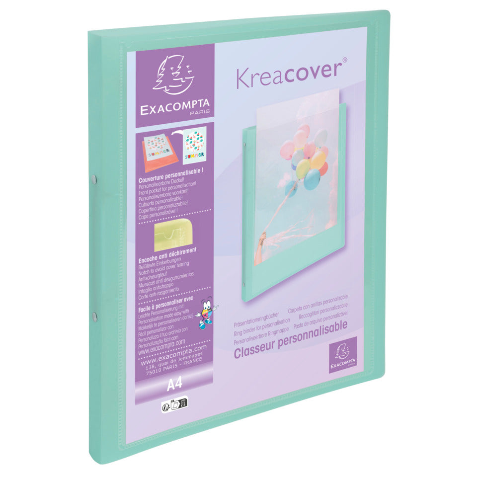 Ringbuch A4 PP, 2 Ringe 15mm, Kreacover Pastell, sortiert EXACOMPTA 54279E