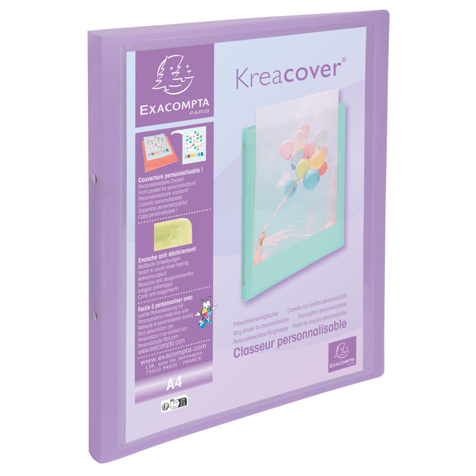 Ringbuch A4 PP, 2 Ringe 15mm, Kreacover Pastell, sortiert EXACOMPTA 54279E