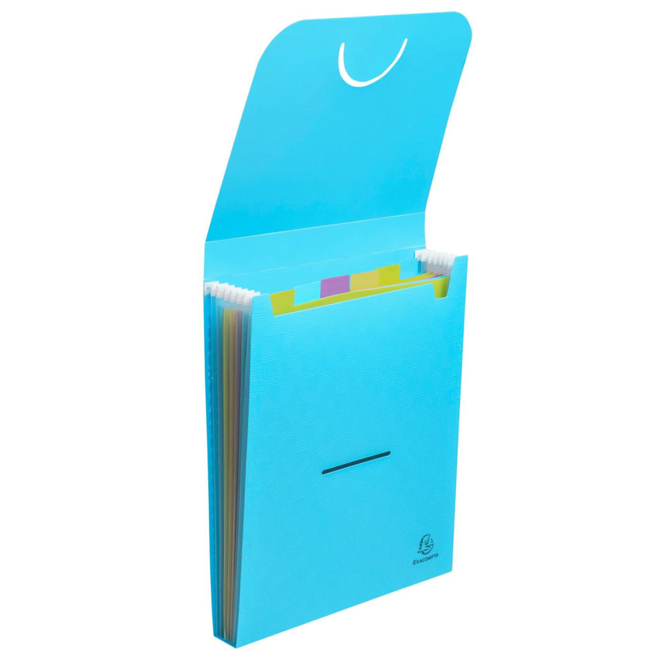 Fächermappe Hochformat, 6 Fächer Recycling-PP, Kollektion Pop'N Co, blau EXACOMPTA 55799E