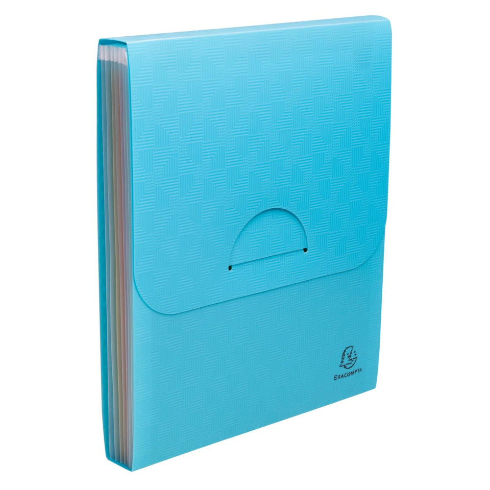 Fächermappe Hochformat, 6 Fächer Recycling-PP, Kollektion Pop'N Co, blau EXACOMPTA 55799E