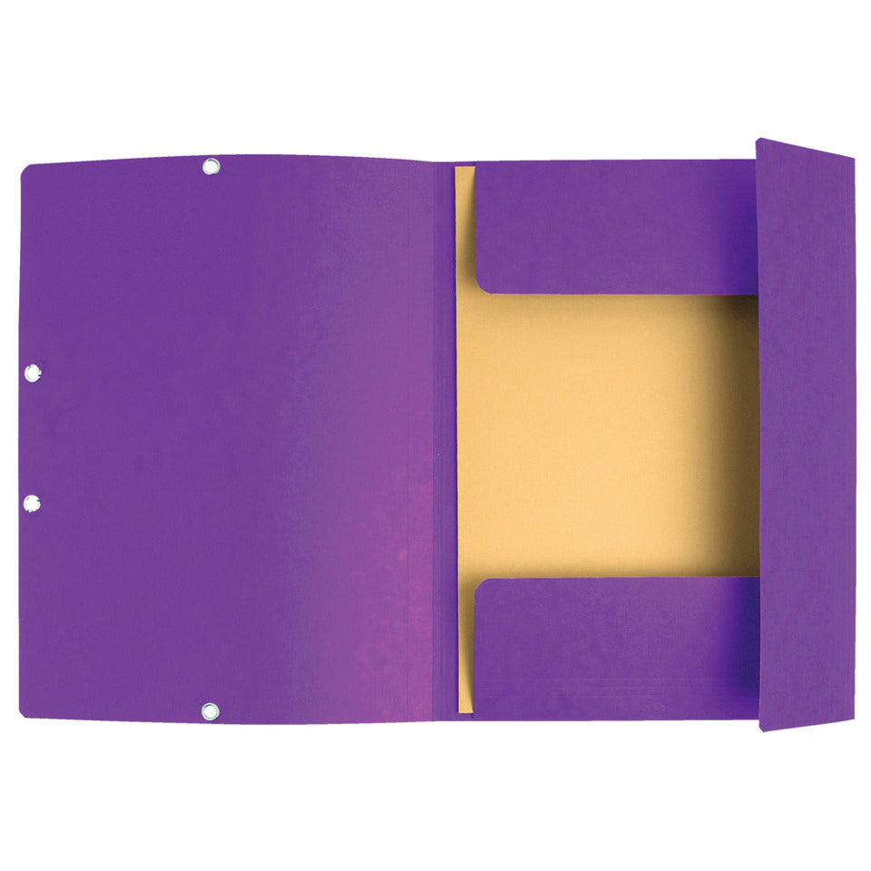 Sammelmappe mit Gummizug und 3 Klappen, Colorspan-Karton 355g/m2,A4, lila EXACOMPTA 55408E
