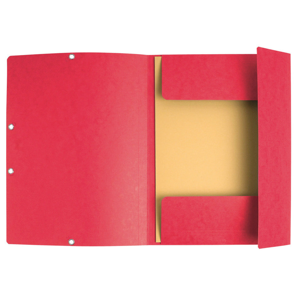 Sammelmappe mit Gummizug und 3 Klappen, Colorspan-Karton 355g/m2,A4, rot EXACOMPTA 55405E