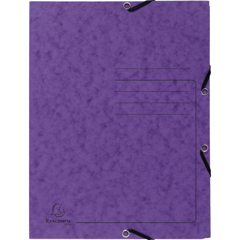 Sammelmappe mit Gummizug und 3 Klappen, Colorspan-Karton 355g/m2,A4, lila EXACOMPTA 55408E