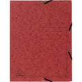 Sammelmappe mit Gummizug und 3 Klappen, Colorspan-Karton 355g/m2,A4, rot EXACOMPTA 55405E