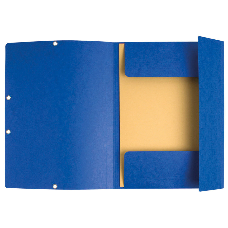Sammelmappe mit Gummizug und 3 Klappen, Colorspan-Karton 355g/m2, A4, blau EXACOMPTA 55302E