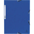 Sammelmappe mit Gummizug und 3 Klappen, Colorspan-Karton 355g/m2, A4, blau EXACOMPTA 55302E