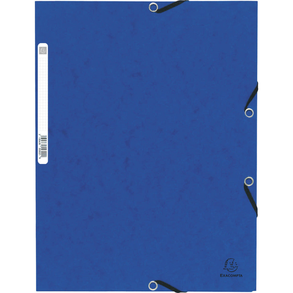 Sammelmappe mit Gummizug und 3 Klappen, Colorspan-Karton 355g/m2, A4, blau EXACOMPTA 55302E