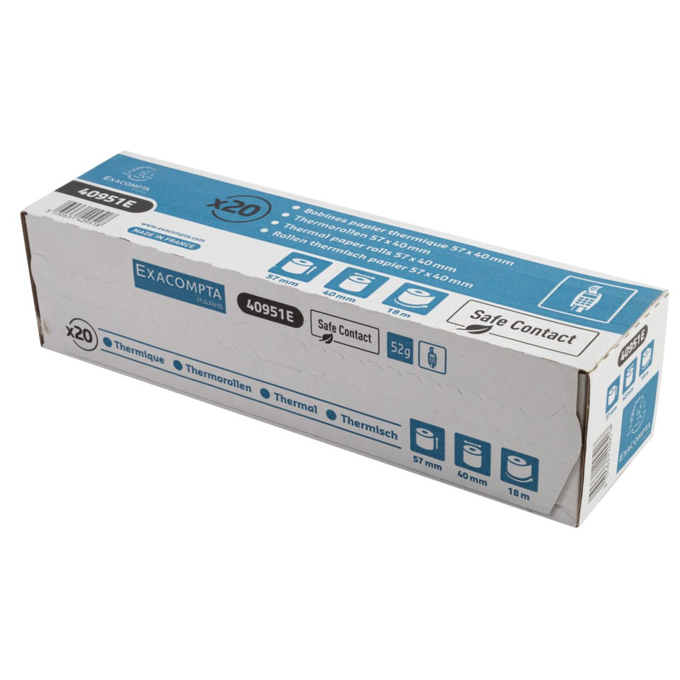 Thermorolle 52g 57x40mm, für Kartenbelege, Safe Contact EXACOMPTA 40951E