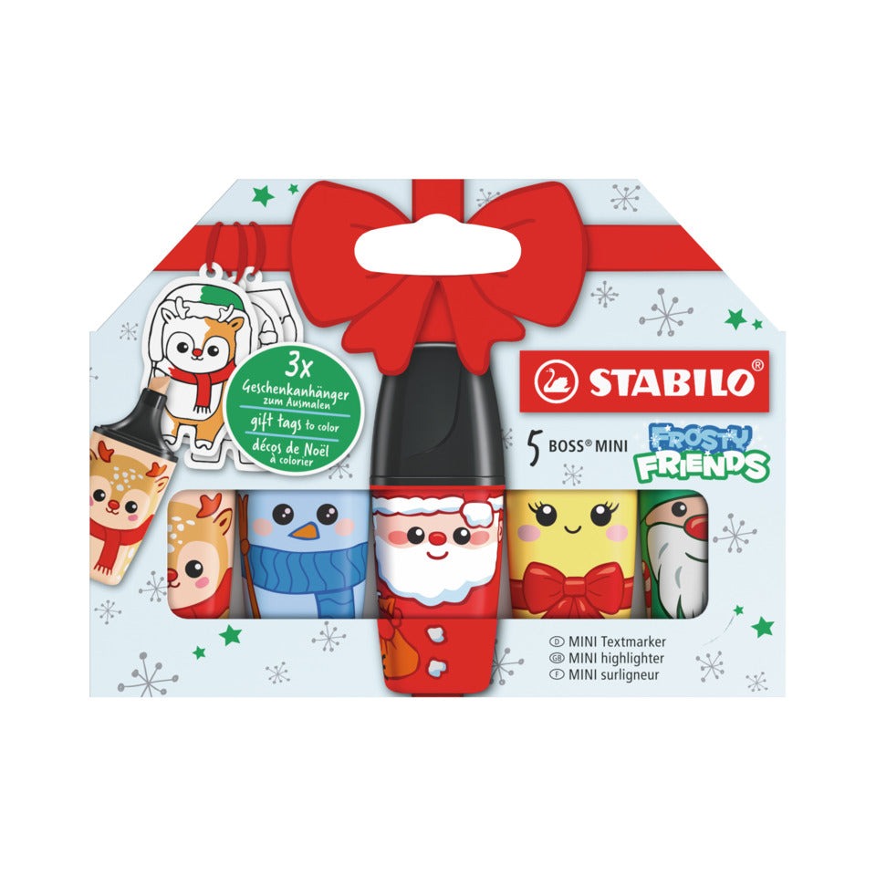 Textmarkeretui 5 Stück Frosty Friends sortiert   BOSS MINI STABILO 07/05-32-10 STABILO 07/05-32-10 BOSS MINI