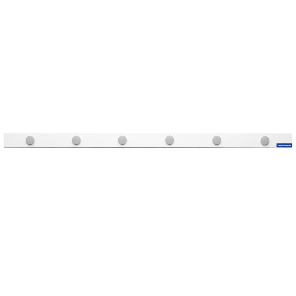 Magnetleiste, 1000 mm x 50 mm, selbstklebend, weiß, inkl. 6 Magnete MAGNETOPLAN 16271M
