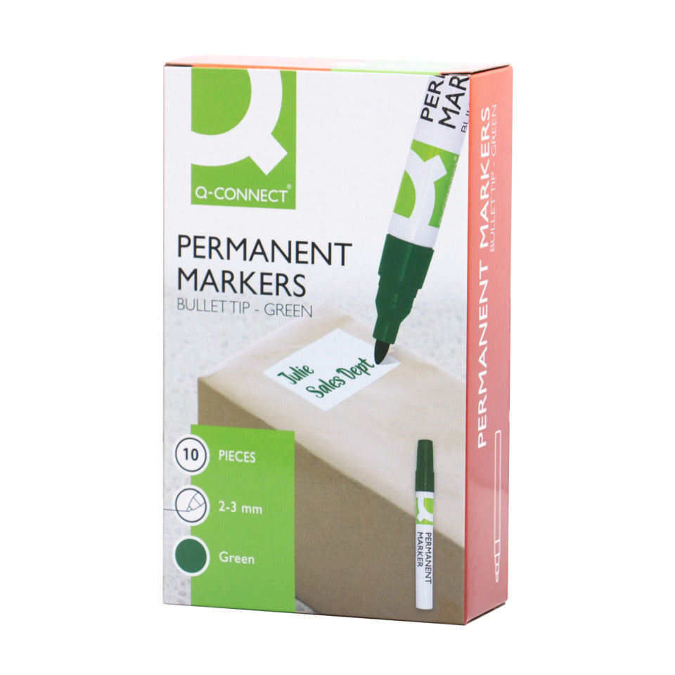 Permanentmarker 2 bis 3mm grün   Rundspitze Q-CONNECT KF11711 Q-CONNECT KF11711 Rundspitze 2-3mm
