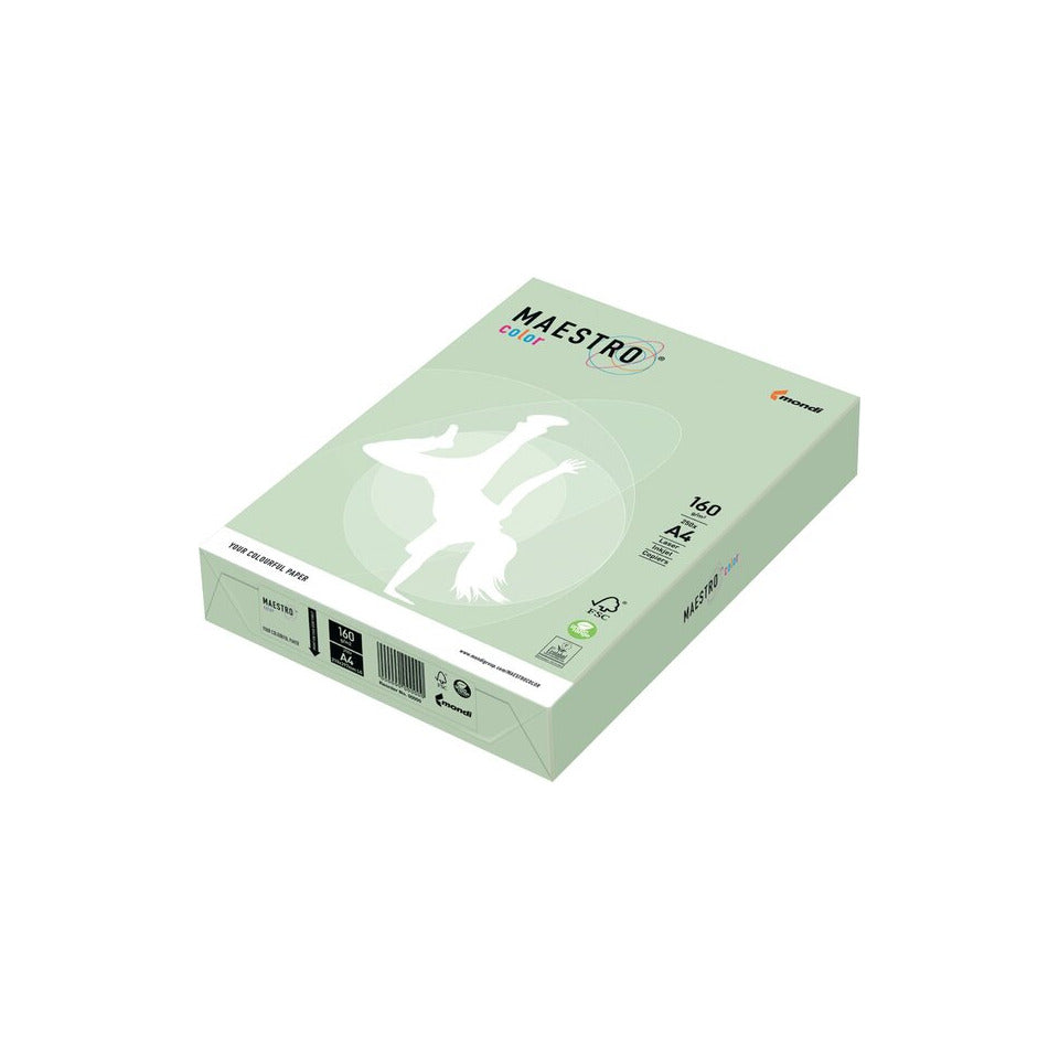 Kopierpapier Color Pastell, A4, 160g/m², 250 Blatt, lindgrün MAESTRO COLOR 9417-LG46 A16S MAESTRO 9417-LG46A16S 250Bl