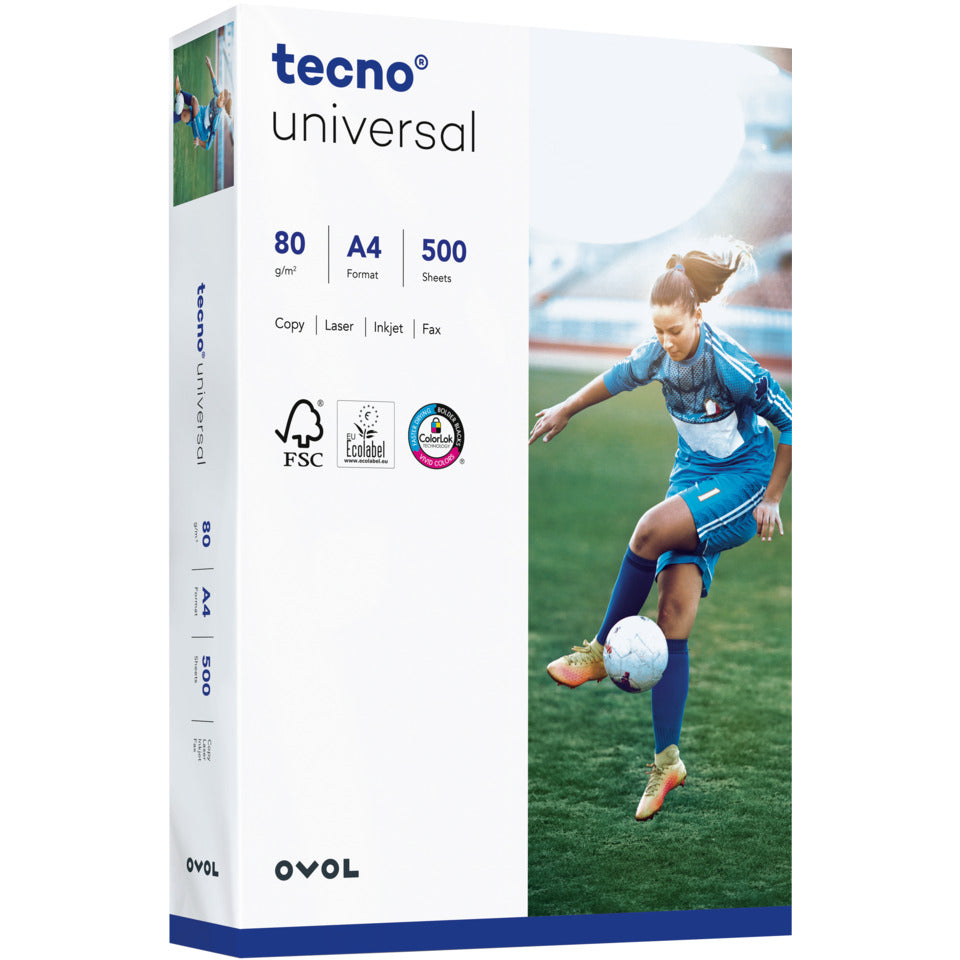 Kopierpapier universal, A4, 80g/qm, 2-fach gelocht, weiß, 500 Blatt TECNO 2100077513 TECNO 2100077513 Universal