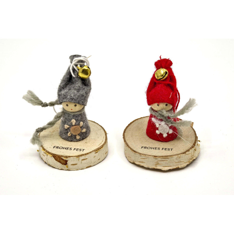 Weihnachtsfigur Wichtel auf Holzscheibe, 5 cm, sortiert LOCNIKAR 0840 LOCNIKAR 0840 5cm