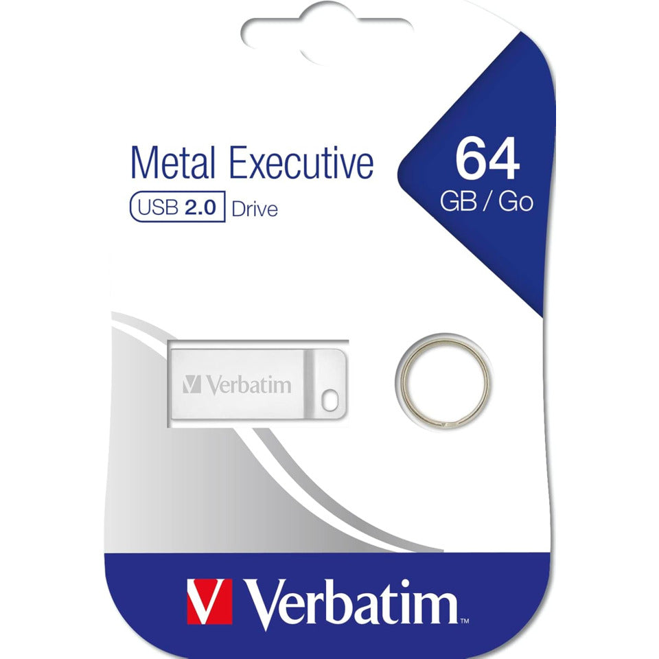 USB Stick Metal Executive 2.0, 64 GB, silber VERBATIM 98750 VERBATIM 98750 Metal Executive