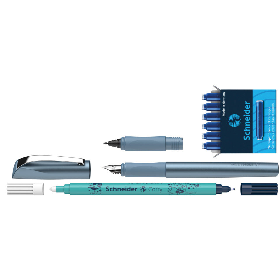 Füllhalter Set Ceod Shiny pacific, blau SCHNEIDER 50-74863