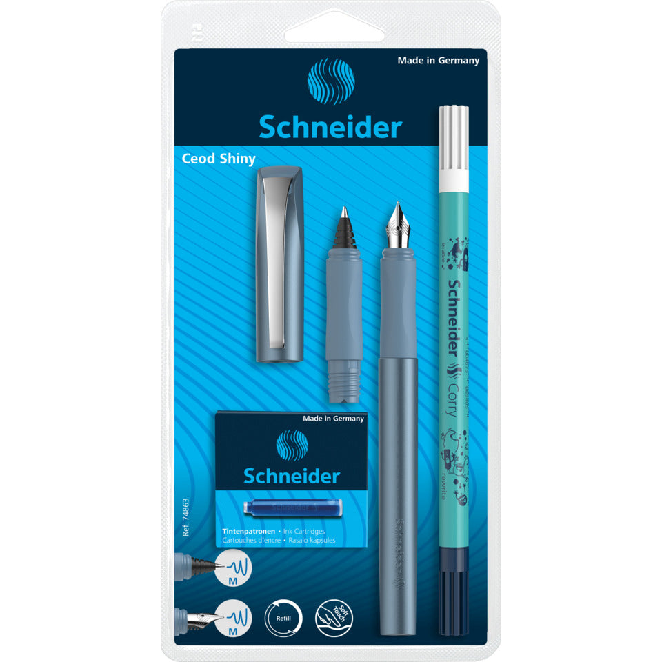 Füllhalter Set Ceod Shiny pacific, blau SCHNEIDER 50-74863